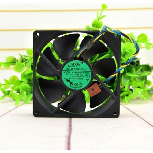 New original AD0912UX-A7BGL 12V 0.50A 9025 9cm 4-wire temperature control board pwm fan