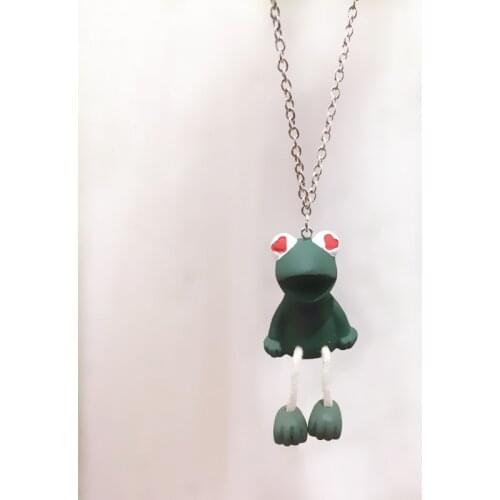 INS Creative Cute Cartoon Frog Stainless Steel Necklace Ugly Love Long Legs Frog Doll Pendant Lovely Couple Necklace Grils Gift