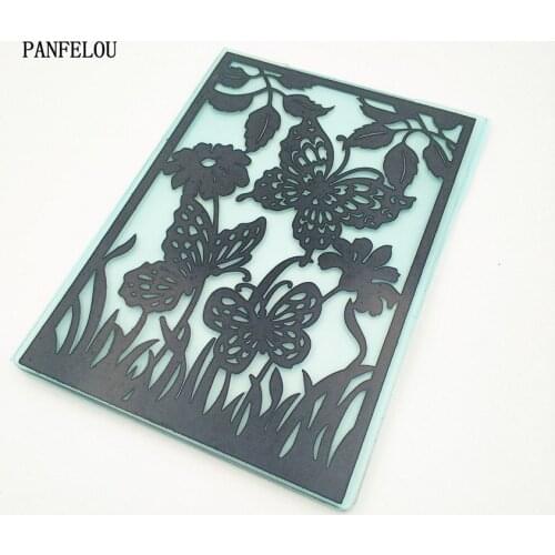 PANFELOU Easter Lace butterflies Embossing folders Plastic For Scrapbooking DIY Template Fondant Cake Photo Album Card Making