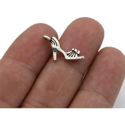 JAKONGO High Heel Shoes Charm Pendants for Jewelry Making Bracelet DIY Accessories 19x11mm 20pcs