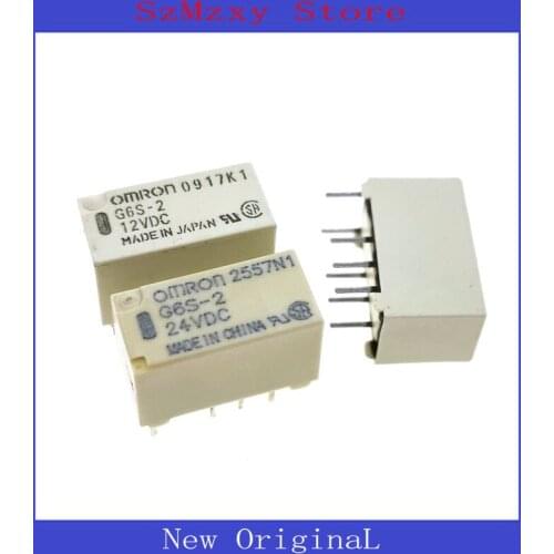 10PCS/LOT Relay G6S-2 G6S-2-12VDC G6S-2-24VDC 12V 24V DIP8