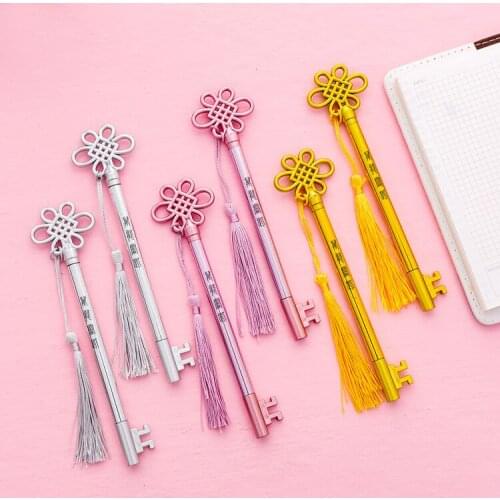 20 pcs Creative Individual Key gel Pen Fashion Court Friendship Suite Pendant Student Office Black Pen caneta criativa