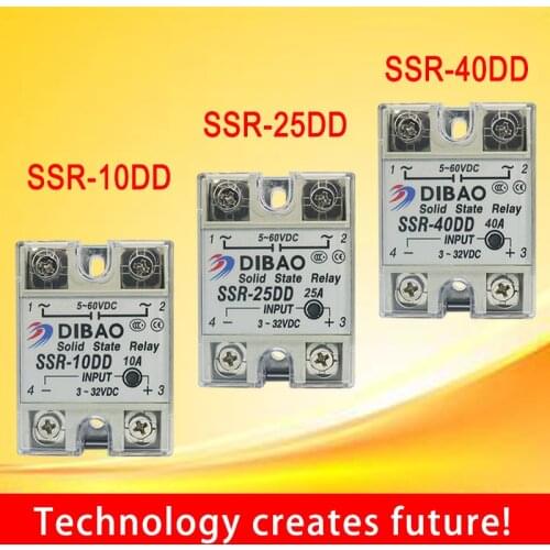 SSR-10DD/SSR-25DD/SSR-40DD DC control DC SSR white shell Single phase Solid state relay 5~60VDC