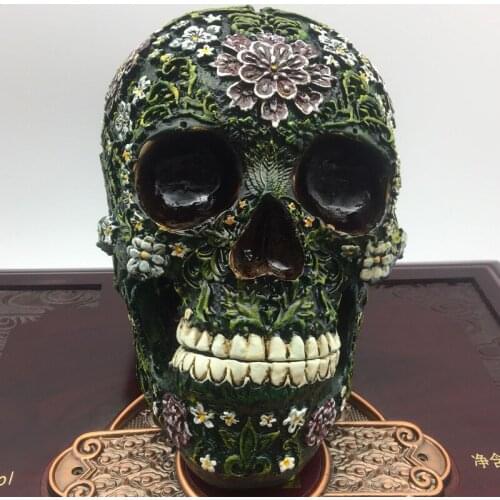 Rresin skull statue human skull replica medical model crazy skull anatomy artwork life sketch teaching statue lifesize figurine