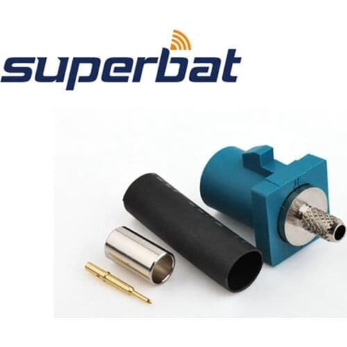 Superbat 10pcs Satellite DAB+ Radio Connector Fakra Z Waterblue/5021 Neutral Coding Crimp for Coaxial Cable RG316 RG174 LMR100
