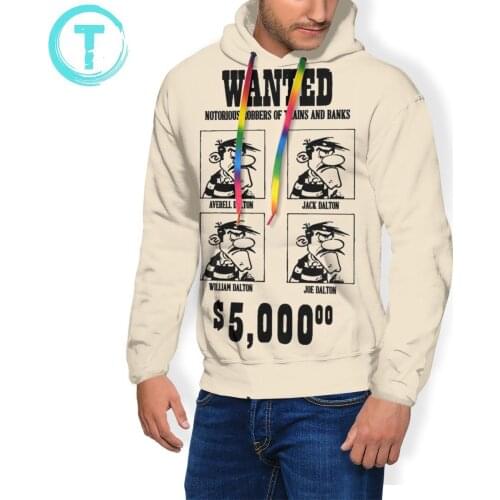 Lucky Luke Hoodie The Daltons Hoodies Male Polyester Pullover Hoodie Blue Long Sleeve Over Size Nice Hoodies