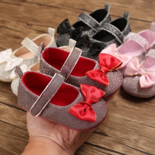 Toddlers Princess Shoes Breathable Baby Girls Bow Decoration Soft Sole Shoes Infant Non-Slip Prewalker Spring Autumn Comfortable