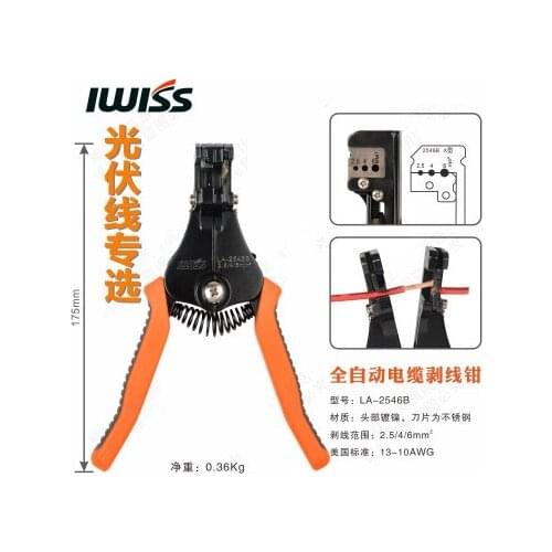 IWISS LA-2546B Solar Cable Stripper Wire Stripper for Stripping 2.5/4/6MM2 Solar Cable