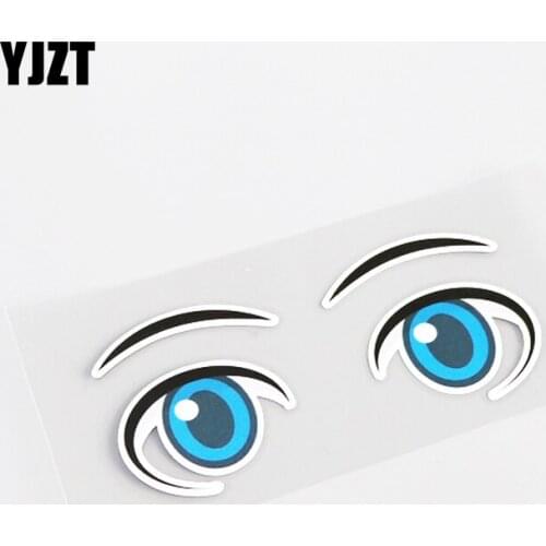 YJZT 13.5CM*5.1CM Cartoon Personality Eyes PVC Car Window Sticker Decal 13-0458