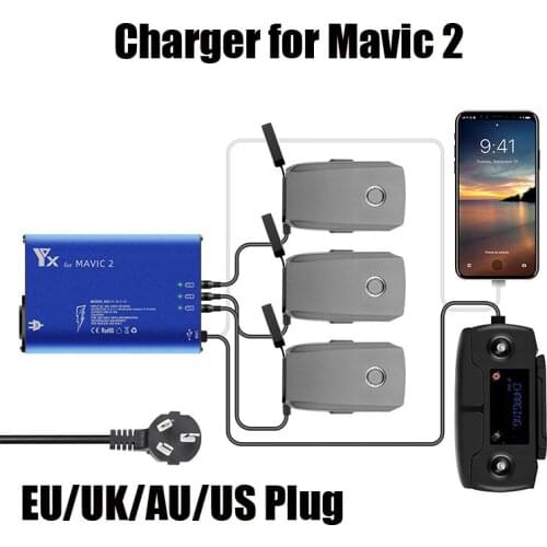 5 in 1 Battery Charger Hub for DJI Mavic 2 Pro Zoom Drone Remote Controller Battery SmartPhone Charging Hub EU AU UK US Plug