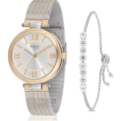 POLO Rucci Women Wrist watch And Bracelet Gift pl-1254B6