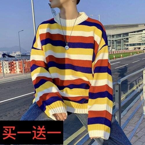 Winter All-match Sweater Mens Pullover Korean-Style Loose Student Knitwear Fashion Personality Lazy Style
