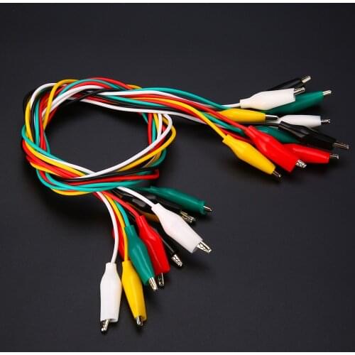 10pcs Power Supply Testing Leads Crocodile Clip 35mm Line Length 40cm Double-ended Alligator Clips Cable Wire Test Line