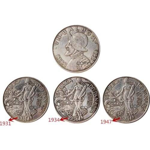 1931 1934 1947)3pcs Panama Balboa Silver Foreign Copy Coin