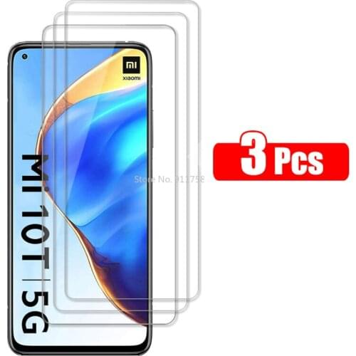 3 Pcs Protective Glass For Xiaomi Mi 10T Lite 9T Pro Tempered Glass On Xiomi Xiaome 10TPro 10TLite Front Screen Protector Film