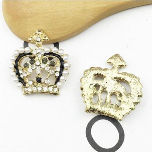 50pcs Crown Charms Fashion Jewelry Strass Crystal Rhinestone Buckle For Wedding Bride Hairpin Invitation Bracelet Accessories