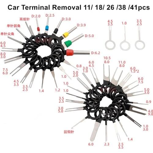 76/59/18pcs Car Terminal Removal Tool Kit Wiring Crimp Connector Pin Extractor Puller Terminal Repair Professional Hand Tools