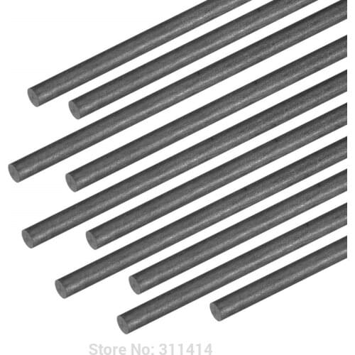 8pcs Carbon Fiber Rods Diameter 1mm 1.5mm 2mm 2.5mm 3mm 4mm 5mm 6mm 7mm 8mm 10mm 11mm 12mm Length 200mm 400mm Fibra De Carbono