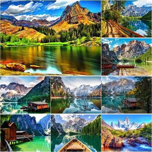 New DIY 5D Diamond Painting Landscape Diamond Embroidery Scenery Cross Stitch Full Square Round Drill Manual Art Home Decor Gift