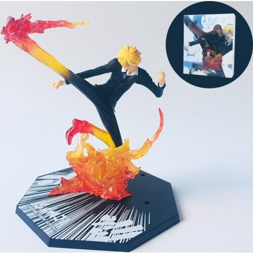 Anime One Piece Sanji Diable Jambe Batlle Ver. PVC Action Figure Collectible Model Kids Toys Doll 15cm