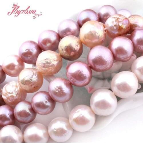 10-13mm Nearround Beads Reborn Keshi Edsion Freshwater Pearl Natural Stone Beads For DIY Gift Jewelry Making 15"