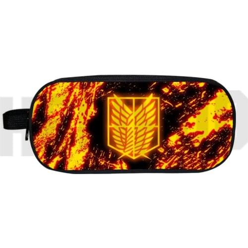 3D Printed Shingeki No Kyojin Pencil Case Attack on Titan Pen Bag Zipper Pencil Box Stationery Storage Bag Cosmetic Case Pouch