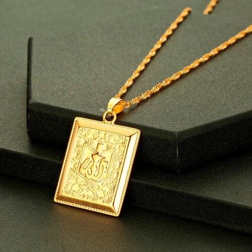 CHENGXUN Prophet Muhammad Allah Pendant Necklace Women Men Gold Color Jewelry Middle East Muslim Islamic Arab Ahmed