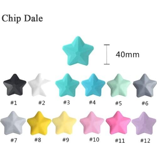 Chip Dale 5pcs/lot Star Silicone Beads BPA Free DIY Teething Beads Baby Chew Necklace Accessory Baby Teether gift