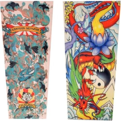 Wholesale New Children Elastic Fake Sun protection arm tattoo sleeve Kid Outdoor body tattoo stockings 200pcs/lot free shipping