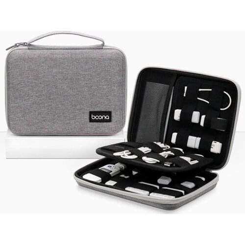 Electronic Accessories Storage Double Layer Hard EVA Digital Storage Bags For Earphone Charger Data Cables Travel Organizer Box