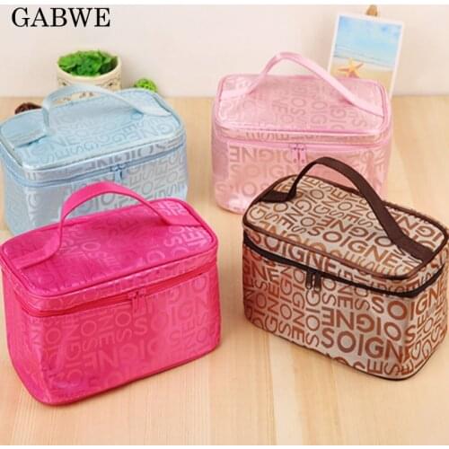 GABWE Multifunction Portable Zipper Cosmetic Bag Cases Beauty Make up Bag Purse Storage Travel Wash Pouch Organizer Accessories