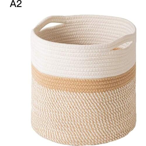 Plant Flower Basket Organizer Baskets Durable Multi-size Daily Use Ideal For Home Or Office Cotton Rope Round Storage Bins