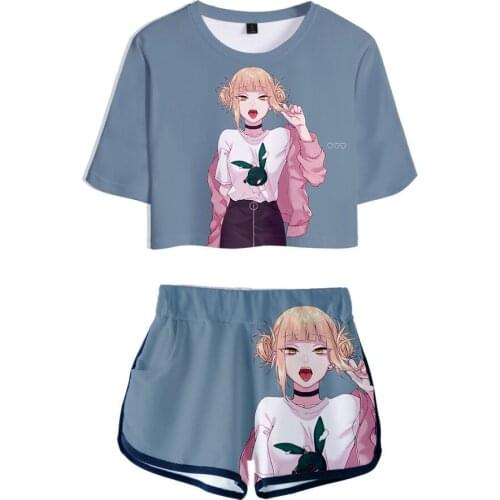 Anime My Hero Academia Cosplay Popular T Shirt Shorts Two Piece Sets Summer Fashion Printing Pattern Gymnasium Tracksuit Suits