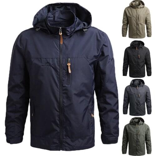 Hooded Coats Male Hiking Outdoor Waterproof Military Tactical Jackets Spring Autumn Thin Soft Windbreaker Outerwear Jackets Men