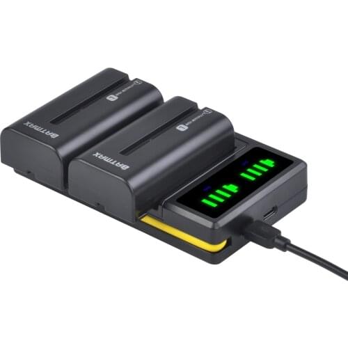 2600mAH NP-F550 NP-F570 Li-ion Battery + LCD USB Charger for Sony NP-F330 NP-F530 NP-F570 NP-F730 NP-F750 black magic pocket 6k