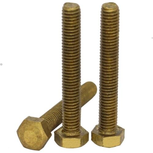 M10 M12 OD 55mm 60mm 70mm 80mm 90mm 100mm Length DIN933 Metric Thread Bolt Brass Outside External Hex Hexagonal Head Screw