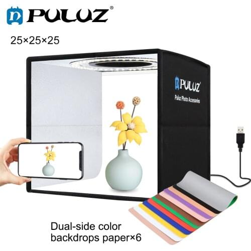 PULUZ 25cm/30cm Mini Photo Studio Lightbox Photography Light Box Lighting Studio Shooting Tent Box Kits&6 Background 12 Colors