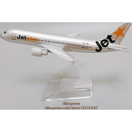 Alloy Metal Jet Air Jetstar A320 Airlines Airplane Model Jetstar Airbus 320 Airways Plane Model Aircraft Kids Gifts 16cm