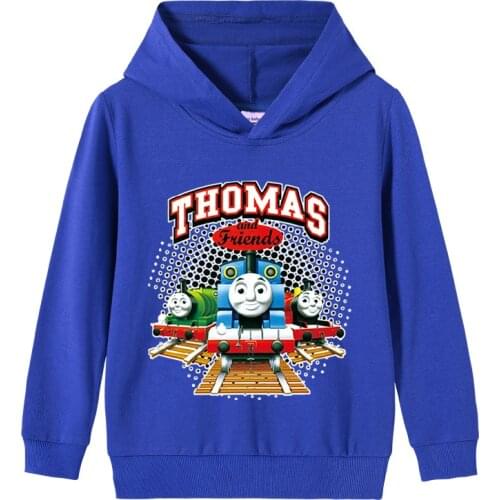 Thomas and Friends fashion cartoon boys pure cotton hooded sweater childrens baby pullover tops childrens sweater clothes