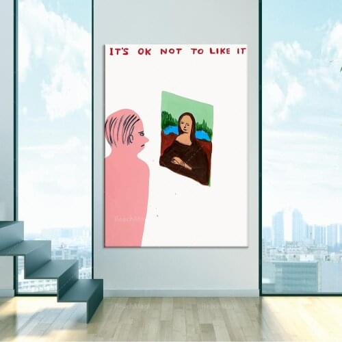 Mona Lisa-David Shrigley artwork, contemporary artwork, Giclee artwork, David Shrigley poster, abstract wall art