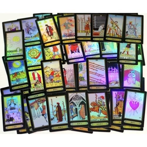 New 78Pcs Shine Waite Tarot Cards Deck Set Future Divination Card Games Tarot Toys Funny Playing English Version