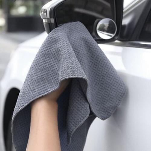 Car Wash Towel Glass Cleaning Wax Polishing Detailing Waffle Weave Towel Car Cleaning Microfiber Cloth Kitchen Cleaner 40x40cm