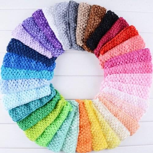 10PCS 1.5inch 4cm Stretchy Elastic Knitted Crochet Band Handmade Crafts Supplies DIY Baby Girls Headband Hairband Material