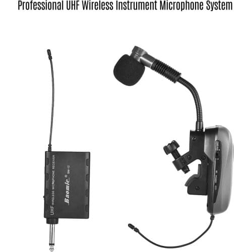 Professional UHF Wireless Instrument Microphone System Receiver & Transmitter 790-820MHz 16 Channels for Sax Saxophone Trumbone