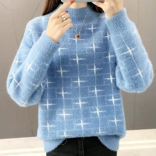 Pullover Women Sweater Long Sleeve Sweaters Velvet Knit Loose Sweater Womens Jumper Oversized