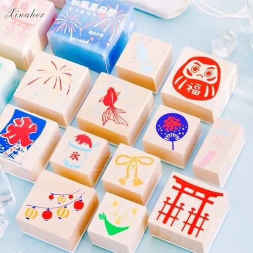 XINAHER cute Japanese style series stamp DIY wooden rubber stamps for scrapbooking stationery scrapbooking standard stamp