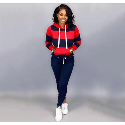 Tracksuit Women Two Piece Set Sweatshirt Print Hoodies+Pants Sportwear Womens Winter Sports Suit Female Hooded Set Hoodies Suit