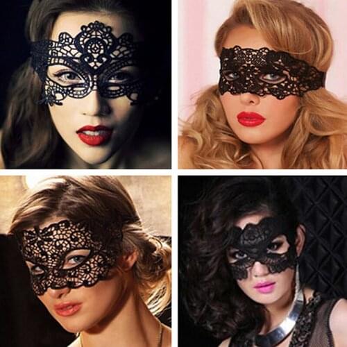 Mascaras Halloween Props Sexy Lace Party Masquerade Mask Venetian Costume Black Hot sales Black Lady Lace Mask Cutout Eye Mask