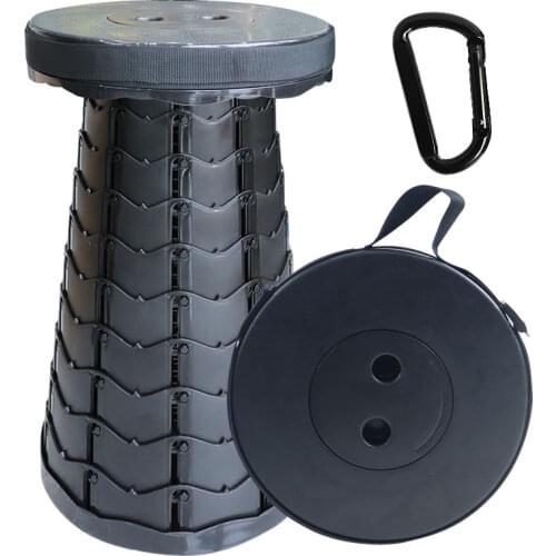 Upgraded Portable Folding Stool with Backpack pad, Retractable Collapsible Telescopic Small Lightweight Sturdy Adjustable Stools