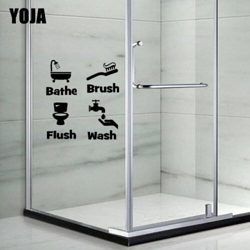 YOJA 28x25.6CM （One Group）Bathroom Creative Logo Wall Stickers Home Decoration Decals G2-0348
